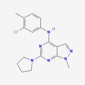 molecular formula C17H19ClN6 B11299111 N-(3-chloro-4-methylphenyl)-1-methyl-6-(pyrrolidin-1-yl)-1H-pyrazolo[3,4-d]pyrimidin-4-amine 