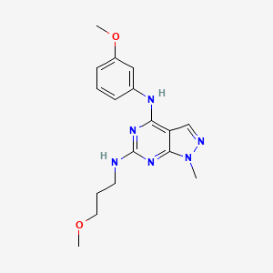 molecular formula C17H22N6O2 B11299118 N~4~-(3-methoxyphenyl)-N~6~-(3-methoxypropyl)-1-methyl-1H-pyrazolo[3,4-d]pyrimidine-4,6-diamine 