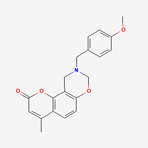 9-(4-methoxybenzyl)-4-methyl-9,10-dihydro-2H,8H-chromeno[8,7-e][1,3]oxazin-2-one