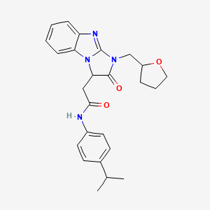 2-[2-oxo-1-(tetrahydrofuran-2-ylmethyl)-2,3-dihydro-1H-imidazo[1,2-a]benzimidazol-3-yl]-N-[4-(propan-2-yl)phenyl]acetamide