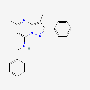 molecular formula C22H22N4 B11299166 N-benzyl-3,5-dimethyl-2-(4-methylphenyl)pyrazolo[1,5-a]pyrimidin-7-amine 