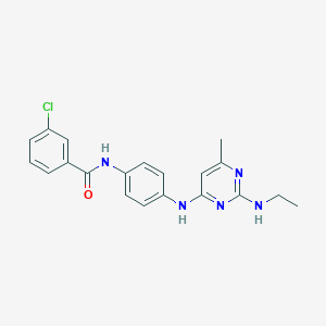 molecular formula C20H20ClN5O B11299179 3-chloro-N-(4-{[2-(ethylamino)-6-methylpyrimidin-4-yl]amino}phenyl)benzamide 