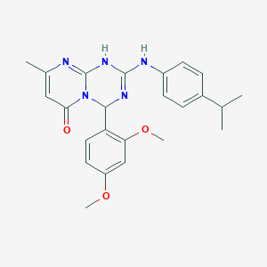 4-(2,4-dimethoxyphenyl)-8-methyl-2-{[4-(propan-2-yl)phenyl]amino}-1,4-dihydro-6H-pyrimido[1,2-a][1,3,5]triazin-6-one