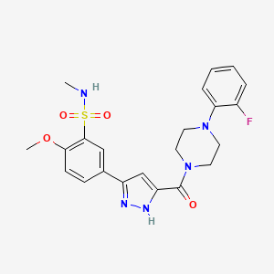 5-(3-{[4-(2-fluorophenyl)piperazin-1-yl]carbonyl}-1H-pyrazol-5-yl)-2-methoxy-N-methylbenzenesulfonamide