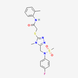 2-[(5-{[(4-fluorophenyl)(methylsulfonyl)amino]methyl}-4-methyl-4H-1,2,4-triazol-3-yl)sulfanyl]-N-(2-methylphenyl)acetamide