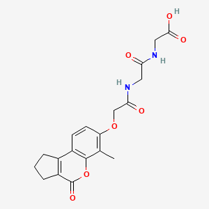 molecular formula C19H20N2O7 B11299246 N-{[(6-methyl-4-oxo-1,2,3,4-tetrahydrocyclopenta[c]chromen-7-yl)oxy]acetyl}glycylglycine 