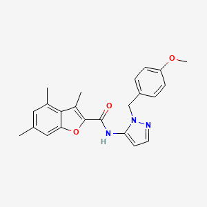 molecular formula C23H23N3O3 B11299258 N-[1-(4-methoxybenzyl)-1H-pyrazol-5-yl]-3,4,6-trimethyl-1-benzofuran-2-carboxamide 