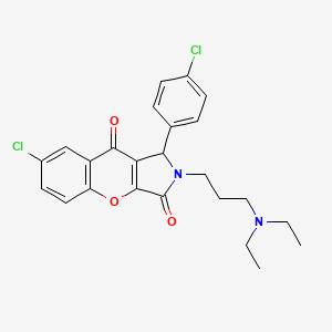 molecular formula C24H24Cl2N2O3 B11299264 7-Chloro-1-(4-chlorophenyl)-2-[3-(diethylamino)propyl]-1,2-dihydrochromeno[2,3-c]pyrrole-3,9-dione 