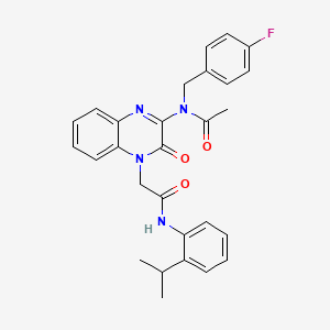 N-(4-fluorobenzyl)-N-[3-oxo-4-(2-oxo-2-{[2-(propan-2-yl)phenyl]amino}ethyl)-3,4-dihydroquinoxalin-2-yl]acetamide