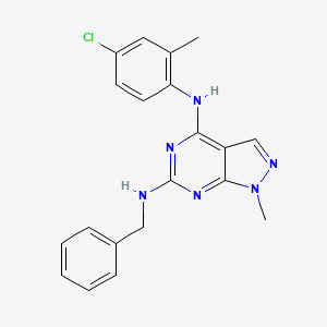 molecular formula C20H19ClN6 B11299304 N~6~-benzyl-N~4~-(4-chloro-2-methylphenyl)-1-methyl-1H-pyrazolo[3,4-d]pyrimidine-4,6-diamine 