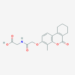 molecular formula C18H19NO6 B11299318 N-{[(4-methyl-6-oxo-7,8,9,10-tetrahydro-6H-benzo[c]chromen-3-yl)oxy]acetyl}glycine 