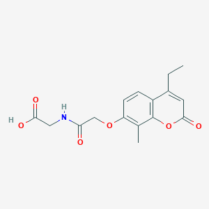 molecular formula C16H17NO6 B11299333 N-{[(4-ethyl-8-methyl-2-oxo-2H-chromen-7-yl)oxy]acetyl}glycine 