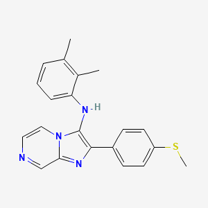 molecular formula C21H20N4S B11299359 N-(2,3-dimethylphenyl)-2-[4-(methylsulfanyl)phenyl]imidazo[1,2-a]pyrazin-3-amine 