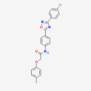 molecular formula C23H18ClN3O3 B11299364 N-{4-[3-(4-chlorophenyl)-1,2,4-oxadiazol-5-yl]phenyl}-2-(4-methylphenoxy)acetamide 