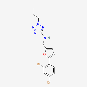 N-{[5-(2,4-dibromophenyl)-2-furyl]methyl}-2-propyl-2H-tetrazol-5-amine