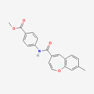 molecular formula C20H17NO4 B11299402 Methyl 4-{[(8-methyl-1-benzoxepin-4-yl)carbonyl]amino}benzoate 