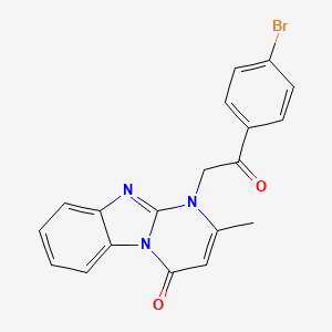 molecular formula C19H14BrN3O2 B11299418 1-[2-(4-bromophenyl)-2-oxoethyl]-2-methylpyrimido[1,2-a]benzimidazol-4(1H)-one 