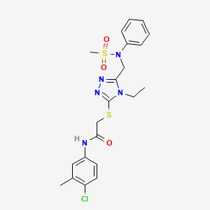 N-(4-chloro-3-methylphenyl)-2-[(4-ethyl-5-{[(methylsulfonyl)(phenyl)amino]methyl}-4H-1,2,4-triazol-3-yl)sulfanyl]acetamide