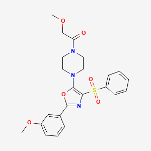 2-Methoxy-1-{4-[2-(3-methoxyphenyl)-4-(phenylsulfonyl)-1,3-oxazol-5-yl]piperazin-1-yl}ethanone