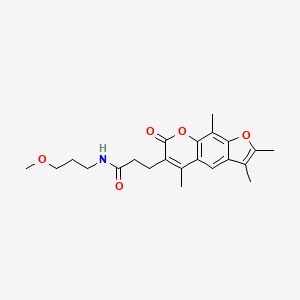 N-(3-Methoxypropyl)-3-{2,3,5,9-tetramethyl-7-oxo-7H-furo[3,2-G]chromen-6-YL}propanamide