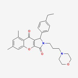 molecular formula C28H32N2O4 B11299470 1-(4-Ethylphenyl)-6,8-dimethyl-2-[3-(morpholin-4-yl)propyl]-1,2-dihydrochromeno[2,3-c]pyrrole-3,9-dione 