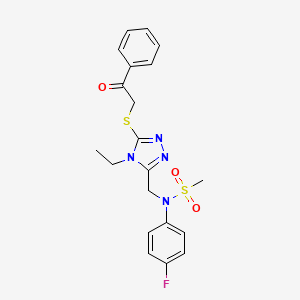 N-({4-ethyl-5-[(2-oxo-2-phenylethyl)sulfanyl]-4H-1,2,4-triazol-3-yl}methyl)-N-(4-fluorophenyl)methanesulfonamide