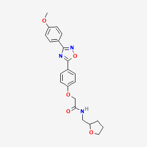 2-{4-[3-(4-methoxyphenyl)-1,2,4-oxadiazol-5-yl]phenoxy}-N-(tetrahydrofuran-2-ylmethyl)acetamide