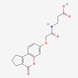 molecular formula C17H17NO6 B11299496 N-{[(4-oxo-1,2,3,4-tetrahydrocyclopenta[c]chromen-7-yl)oxy]acetyl}-beta-alanine 