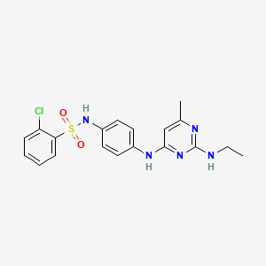 2-chloro-N-(4-((2-(ethylamino)-6-methylpyrimidin-4-yl)amino)phenyl)benzenesulfonamide