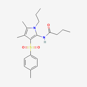 molecular formula C20H28N2O3S B11299512 N-{4,5-dimethyl-3-[(4-methylphenyl)sulfonyl]-1-propyl-1H-pyrrol-2-yl}butanamide 