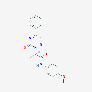 molecular formula C21H22N4O3 B11299517 N-(4-methoxyphenyl)-2-[5-(4-methylphenyl)-3-oxo-1,2,4-triazin-2(3H)-yl]butanamide 