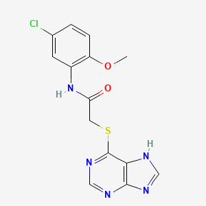 N-(5-chloro-2-methoxyphenyl)-2-(7H-purin-6-ylsulfanyl)acetamide