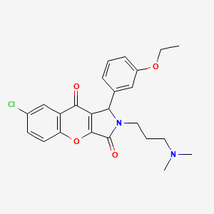 molecular formula C24H25ClN2O4 B11299534 7-Chloro-2-(3-(dimethylamino)propyl)-1-(3-ethoxyphenyl)-1,2-dihydrochromeno[2,3-c]pyrrole-3,9-dione 