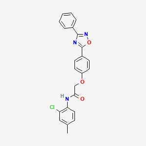 molecular formula C23H18ClN3O3 B11299541 N-(2-chloro-4-methylphenyl)-2-[4-(3-phenyl-1,2,4-oxadiazol-5-yl)phenoxy]acetamide 