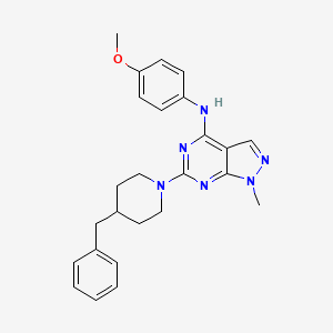 molecular formula C25H28N6O B11299550 6-(4-benzylpiperidin-1-yl)-N-(4-methoxyphenyl)-1-methyl-1H-pyrazolo[3,4-d]pyrimidin-4-amine 