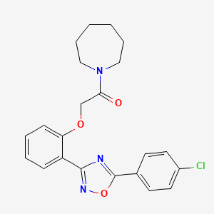 molecular formula C22H22ClN3O3 B11299566 1-(Azepan-1-yl)-2-{2-[5-(4-chlorophenyl)-1,2,4-oxadiazol-3-yl]phenoxy}ethanone 