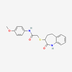 molecular formula C19H20N2O3S B11299577 2-[(2-hydroxy-4,5-dihydro-3H-1-benzazepin-3-yl)sulfanyl]-N-(4-methoxyphenyl)acetamide 