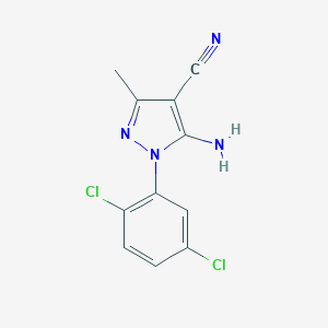 molecular formula C11H8Cl2N4 B112996 5-Amino-1-(2,5-dichlorophenyl)-3-methyl-1H-pyrazole-4-carbonitrile CAS No. 76982-29-1