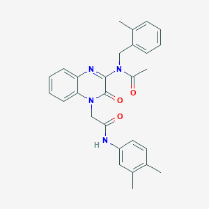 N-(4-{2-[(3,4-dimethylphenyl)amino]-2-oxoethyl}-3-oxo-3,4-dihydroquinoxalin-2-yl)-N-(2-methylbenzyl)acetamide