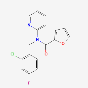 molecular formula C17H12ClFN2O2 B11299617 N-(2-chloro-4-fluorobenzyl)-N-(pyridin-2-yl)furan-2-carboxamide 