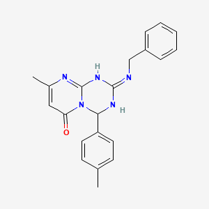 molecular formula C21H21N5O B11299628 2-(benzylamino)-8-methyl-4-(4-methylphenyl)-1,4-dihydro-6H-pyrimido[1,2-a][1,3,5]triazin-6-one CAS No. 777866-99-6