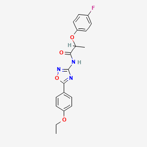 molecular formula C19H18FN3O4 B11299679 N-[5-(4-ethoxyphenyl)-1,2,4-oxadiazol-3-yl]-2-(4-fluorophenoxy)propanamide 