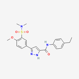 5-[3-(Dimethylsulfamoyl)-4-methoxyphenyl]-N-(4-ethylphenyl)-1H-pyrazole-3-carboxamide