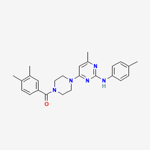 4-[4-(3,4-dimethylbenzoyl)piperazin-1-yl]-6-methyl-N-(4-methylphenyl)pyrimidin-2-amine