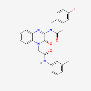 N-(4-{2-[(3,5-dimethylphenyl)amino]-2-oxoethyl}-3-oxo-3,4-dihydroquinoxalin-2-yl)-N-(4-fluorobenzyl)acetamide