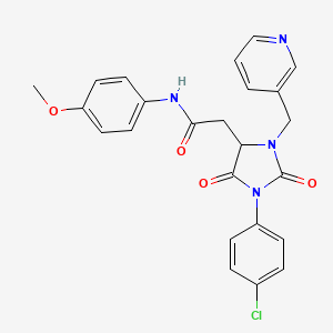 2-[1-(4-chlorophenyl)-2,5-dioxo-3-(pyridin-3-ylmethyl)imidazolidin-4-yl]-N-(4-methoxyphenyl)acetamide