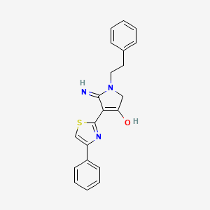 5-amino-1-(2-phenylethyl)-4-(4-phenyl-1,3-thiazol-2-yl)-1,2-dihydro-3H-pyrrol-3-one