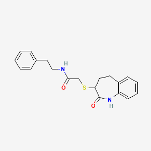 2-[(2-hydroxy-4,5-dihydro-3H-1-benzazepin-3-yl)sulfanyl]-N-(2-phenylethyl)acetamide