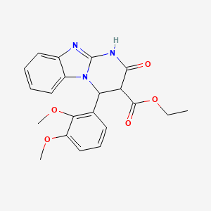 molecular formula C21H21N3O5 B11299782 Ethyl 4-(2,3-dimethoxyphenyl)-2-oxo-1,2,3,4-tetrahydropyrimido[1,2-a]benzimidazole-3-carboxylate 