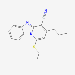 molecular formula C17H17N3S B11299784 1-(Ethylsulfanyl)-3-propylpyrido[1,2-a]benzimidazole-4-carbonitrile 